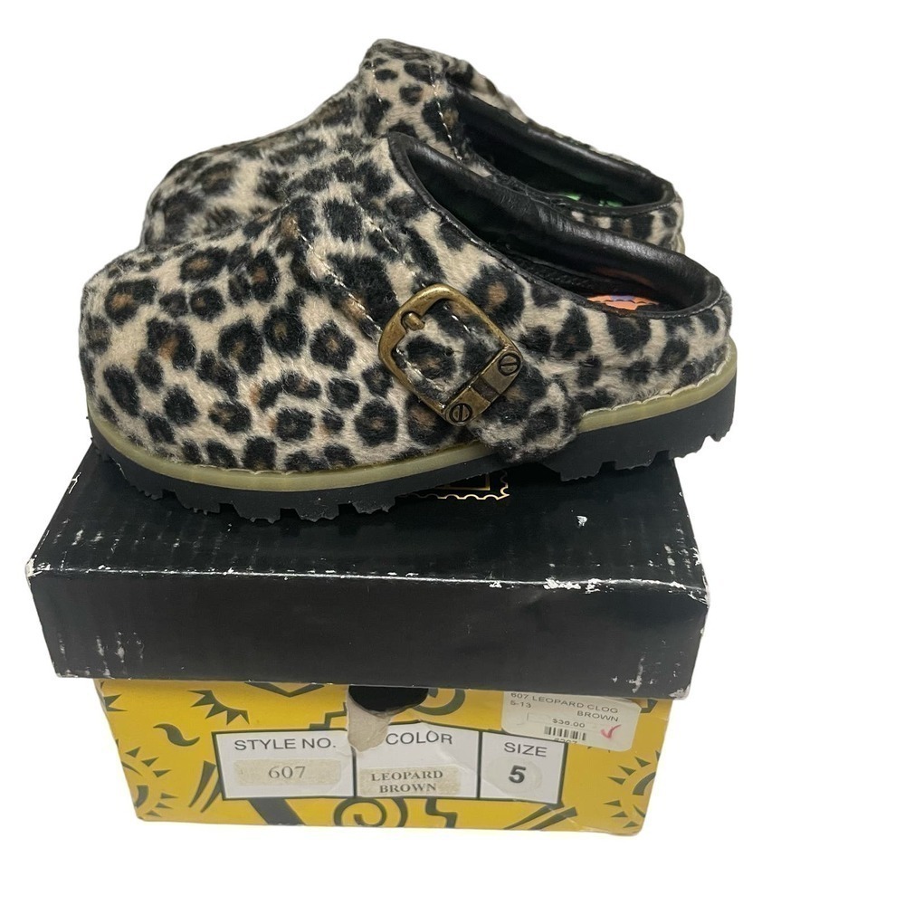 Lamour Leopard Clogs Toddler Size 5 NIB Slip On Fur Girls